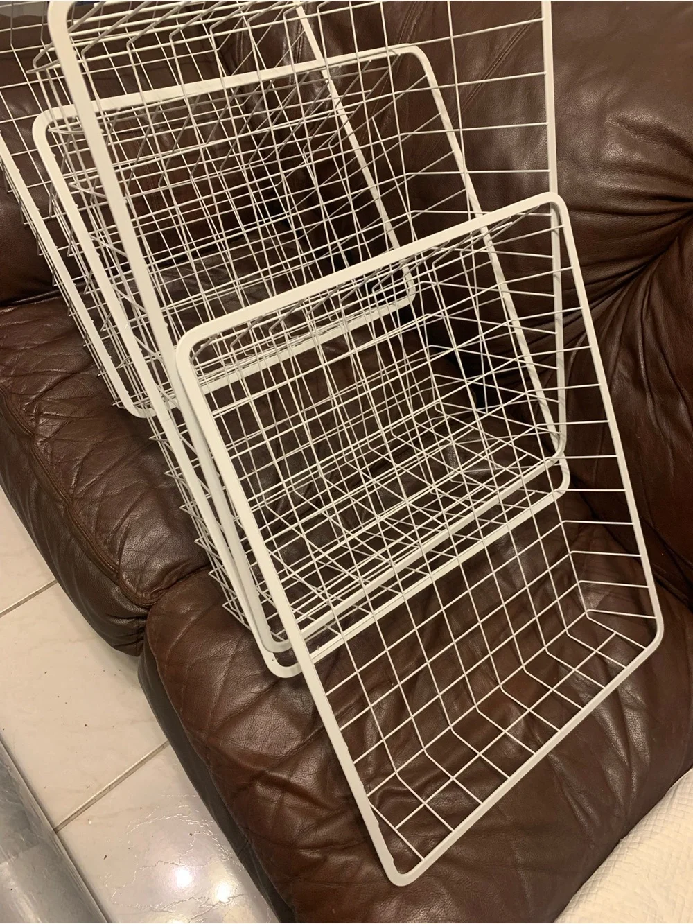 White Wire Slide-Out Storage Baskets - Home Organization